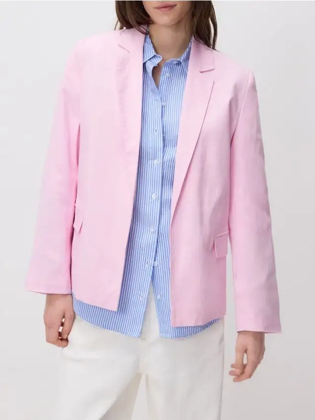 Giacca in misto lino Colore rosa pastello