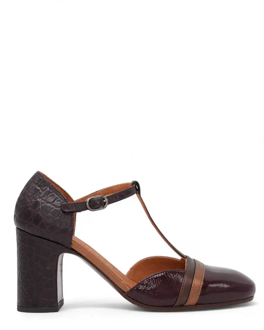 Scarpe Miver in Pelle Bordeaux – Tacco Largo 75 mm