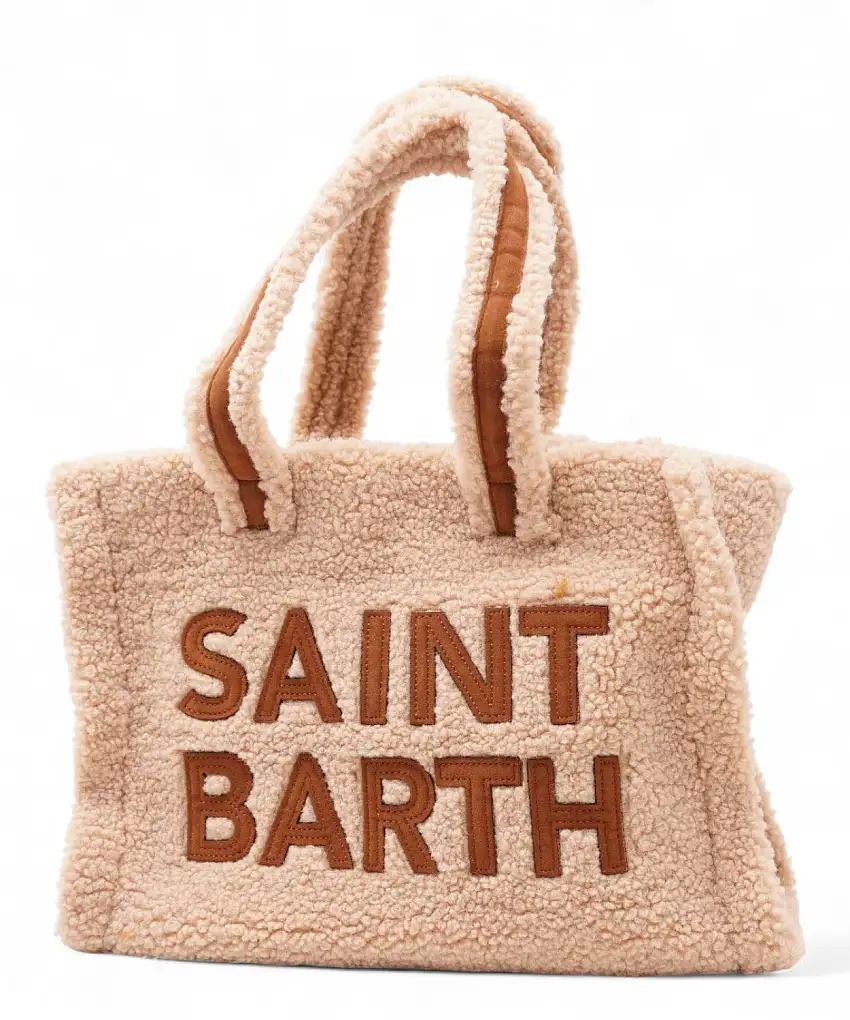 Borsa Teddy Maxi Logo con Ricamo Saint Barth