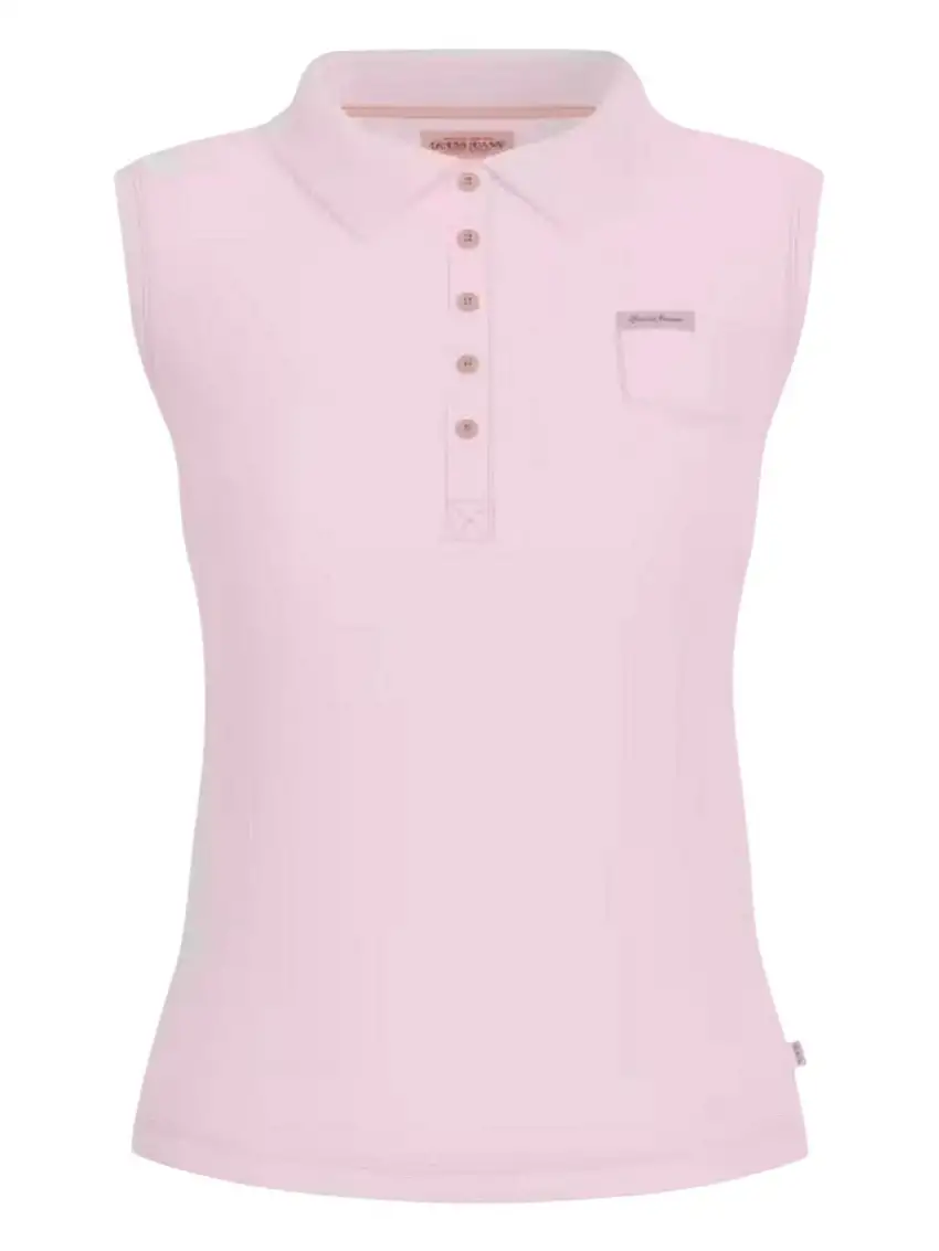 GUESS Women's T-shirt GJ SLEEVELESS COLLAR SLIM PKT W5GP24 KCYR1 G6R4 BLUSH COTTON
