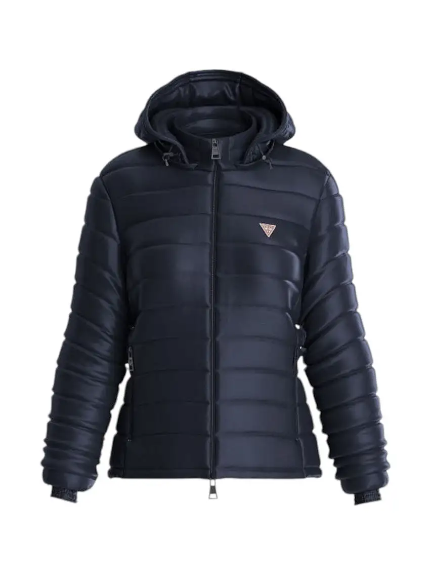 GUESS Women's Down Jacket GJ HOODED PUFFER W4YL00 WG922 A71W Blue