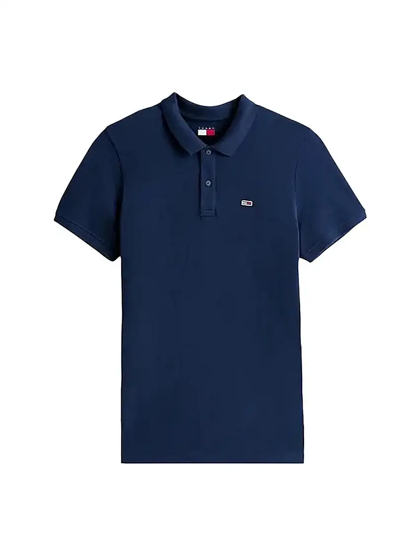 Tommy Hilfiger Men's Polo Shirt - Slim Fit Polo with Flag - Blue