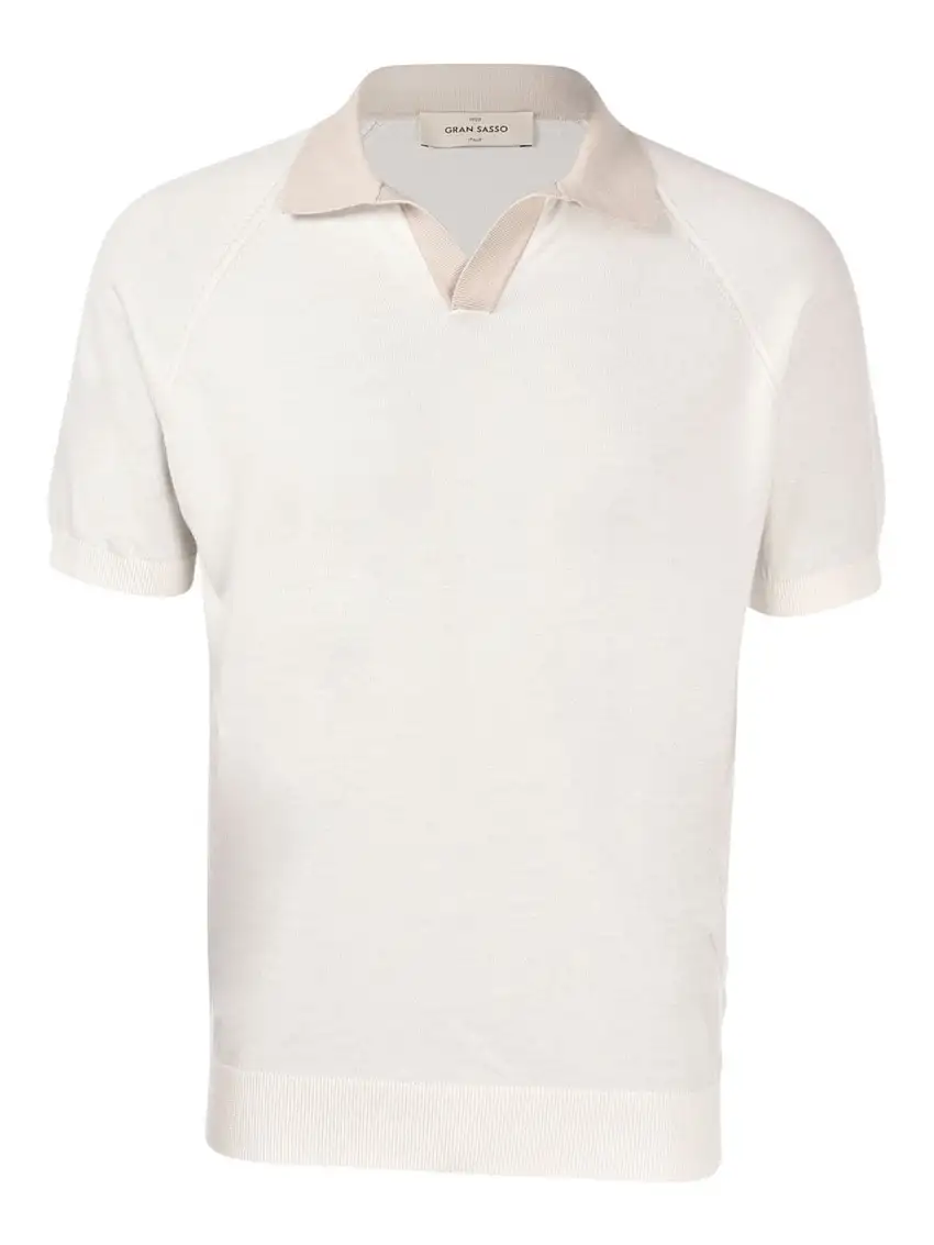 GRAN SASSO Men's Polo Shirt 57165/18045 005 Ivory