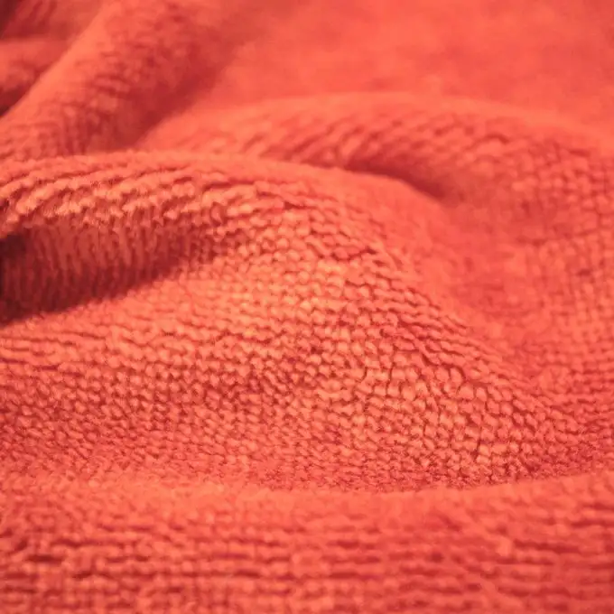 Tessuto spugna bambù peluche arancione