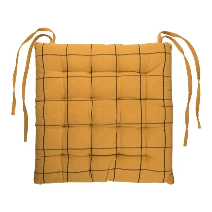 Cuscino sedia a quadretti giallo