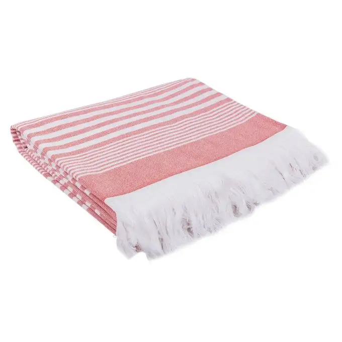 Fouta a righe rosse e bianche