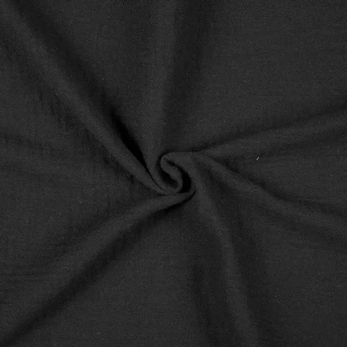 Tessuto doppia garza Gaby cotone nero