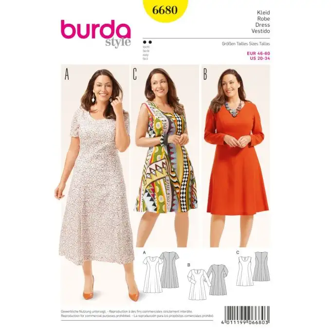 Modello burda 6680 abito