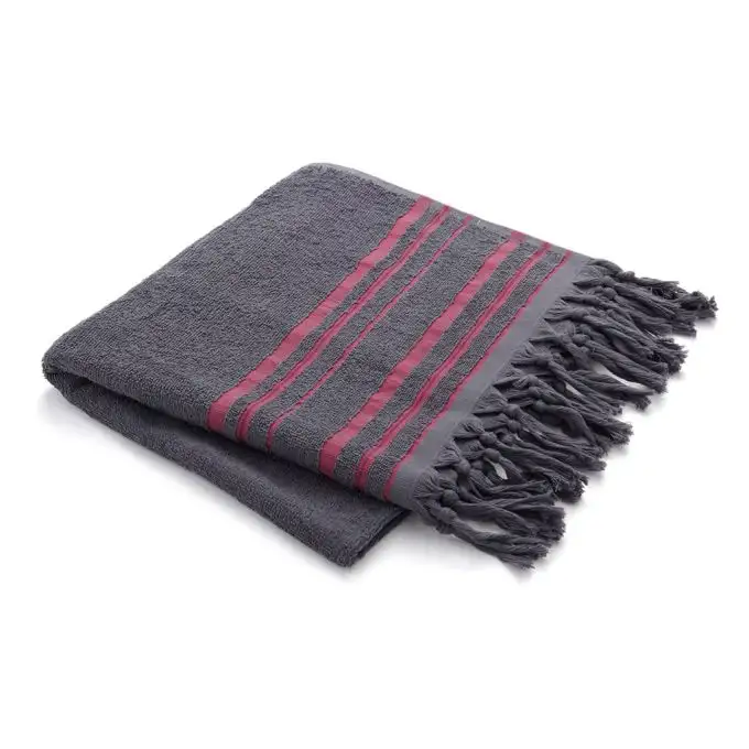 Asciugamano Hammam - Grigio/Ribes