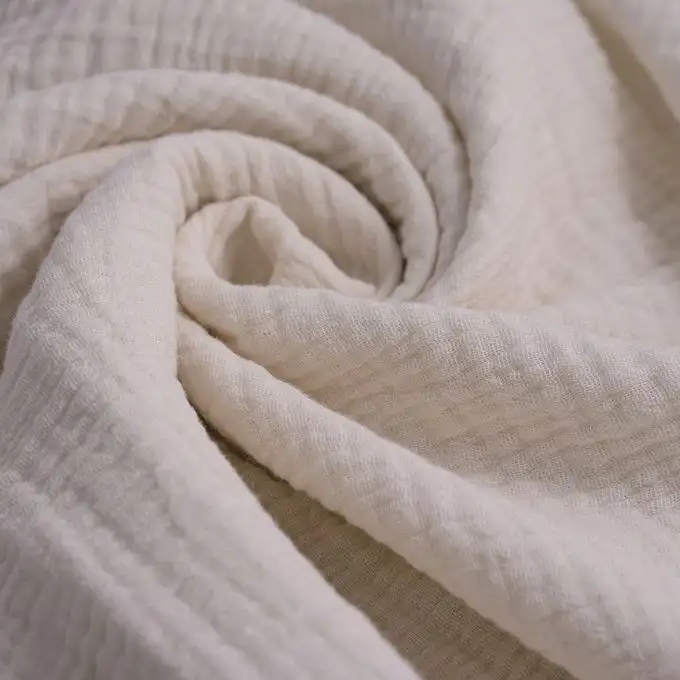 Tessuto doppia garza cotone Gaby ecru