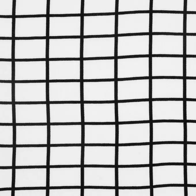 Tessuto crepe scacchiera bianco e nero