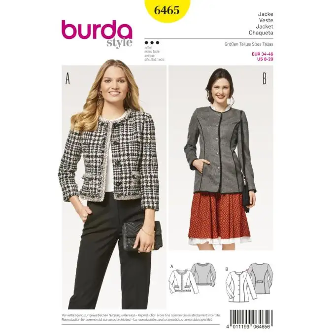 Modello burda 6465 giacca