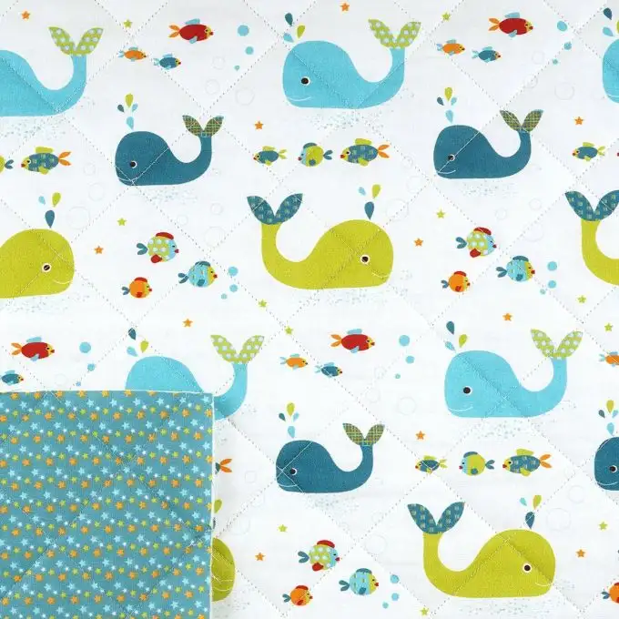 Tessuto trapuntato balena stella