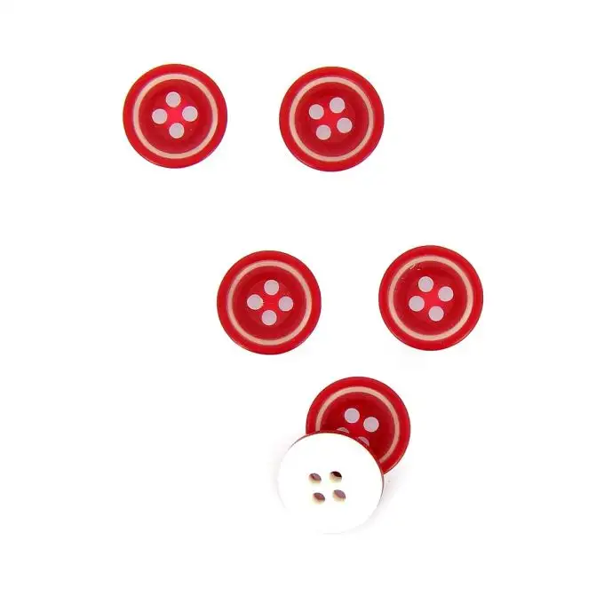 bottoni rosso e bianco 14 mm