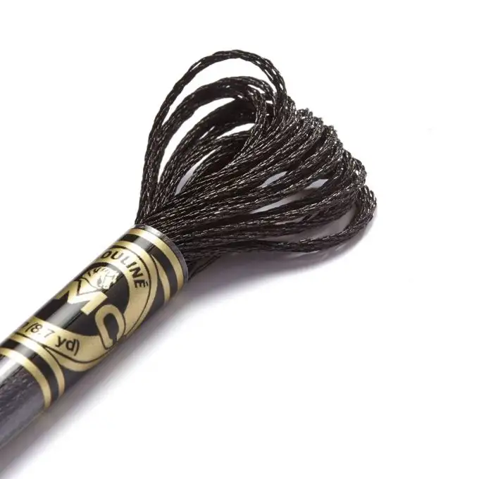 Mouliné metallizzato gomitolo 8 m Grigio - Nero - COL E310