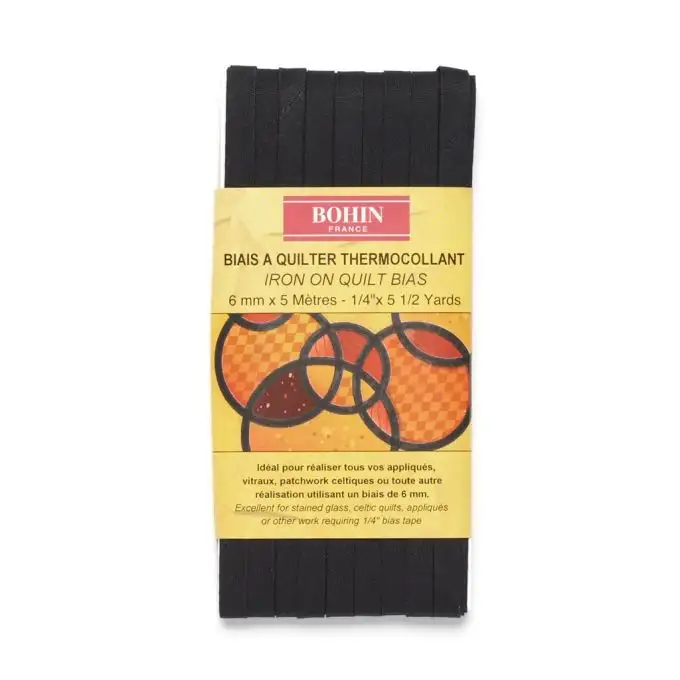 Nastro termoadesivo per trapuntatura 6mm - Nero