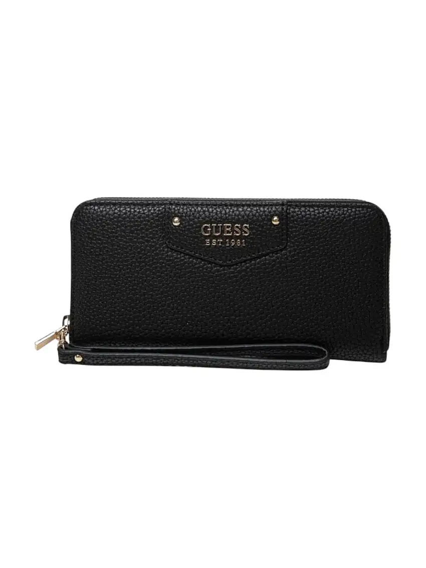 GUESS Women's Wallet ECO BRENTON SLG LRG ZIP AROUND SWVG83 90146 BLA BLACK