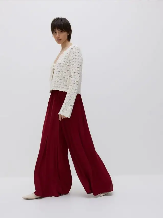 Pantaloni palazzo Colore maroon