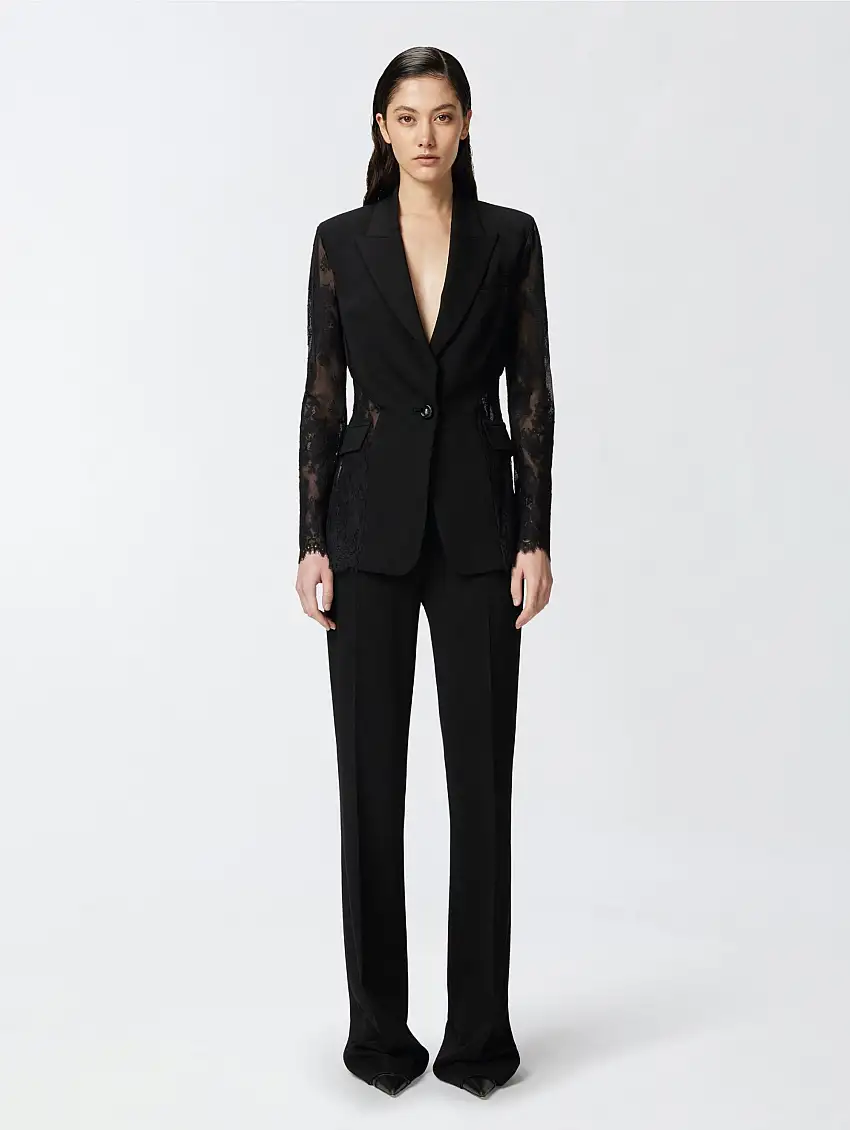 Pantaloni in Cady Tecnico Svasati Nero