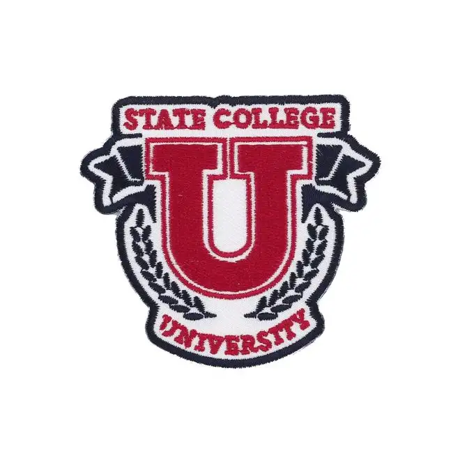 Ecusson termoadesivo State College bianco e rosso
