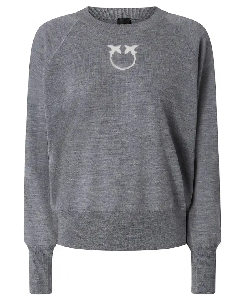 Maglia Lana Merino con Logo Love Birds Dévoré