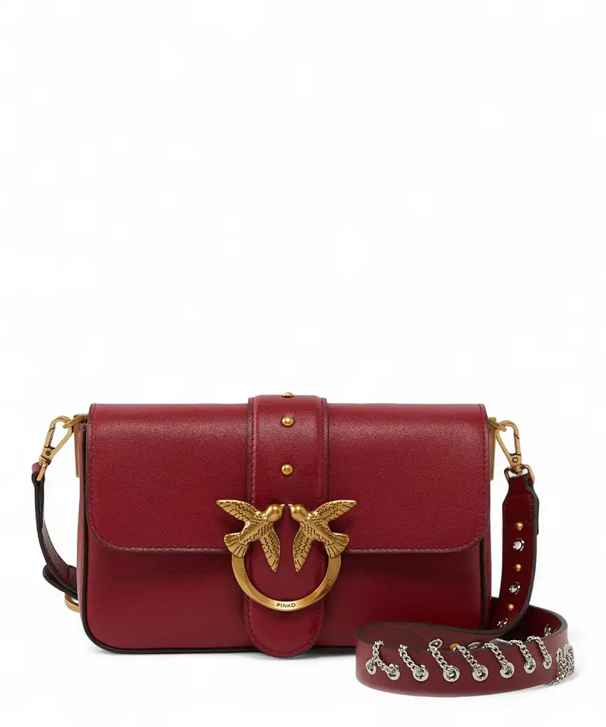 Mini Love Bag Slouchy in Pelle con Doppia Tracolla - PINKO