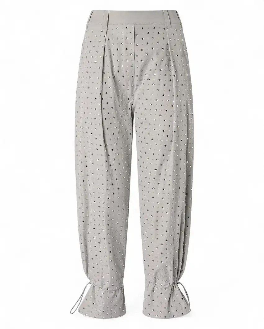 Pantaloni Balloon con Strass e Borchie | PINKO