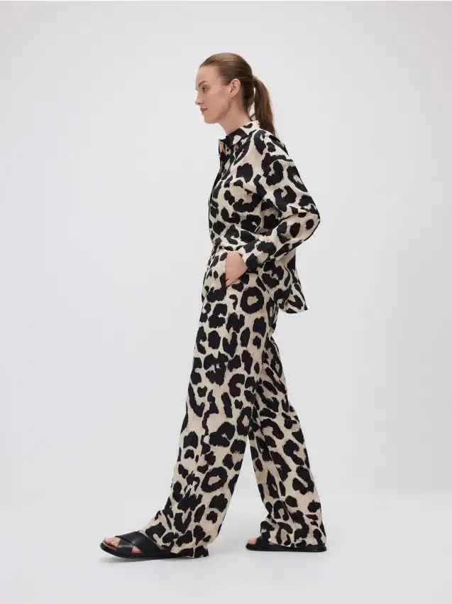 Pantaloni fantasia Colore marrone dorato