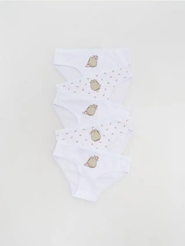 Slip in cotone Pusheen 5 pack Colore bianco