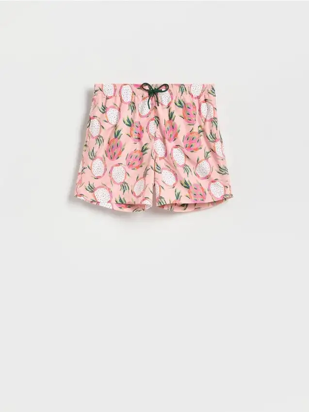 Pantaloncini da spiaggia con fantasia Colore corallo