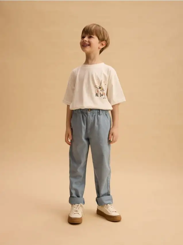 Pantaloni in cotone Colore blu