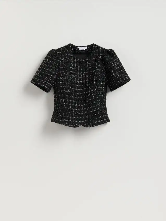 Camicetta con effetto metallizzato Colore nero