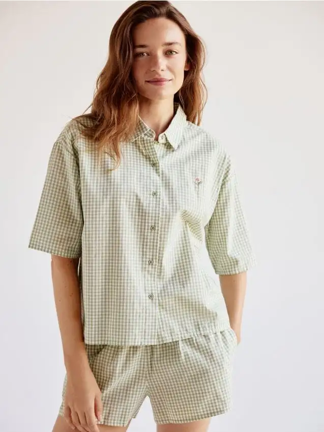 Set pigiama da due pezzi in cotone Colore verde