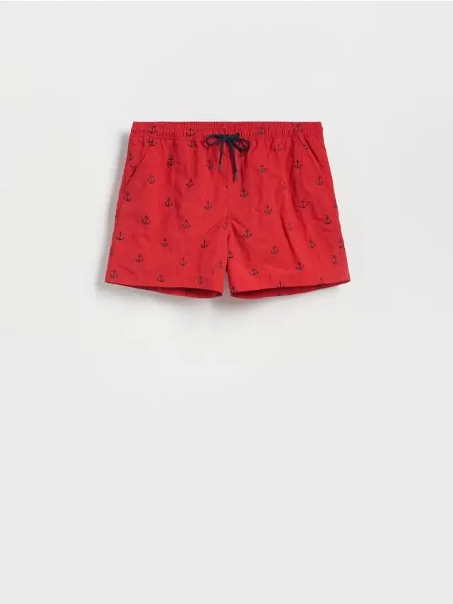 Pantaloncini da spiaggia con fantasia Colore rosso
