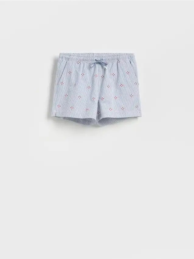 Pantaloncini da spiaggia con fantasia Colore blu