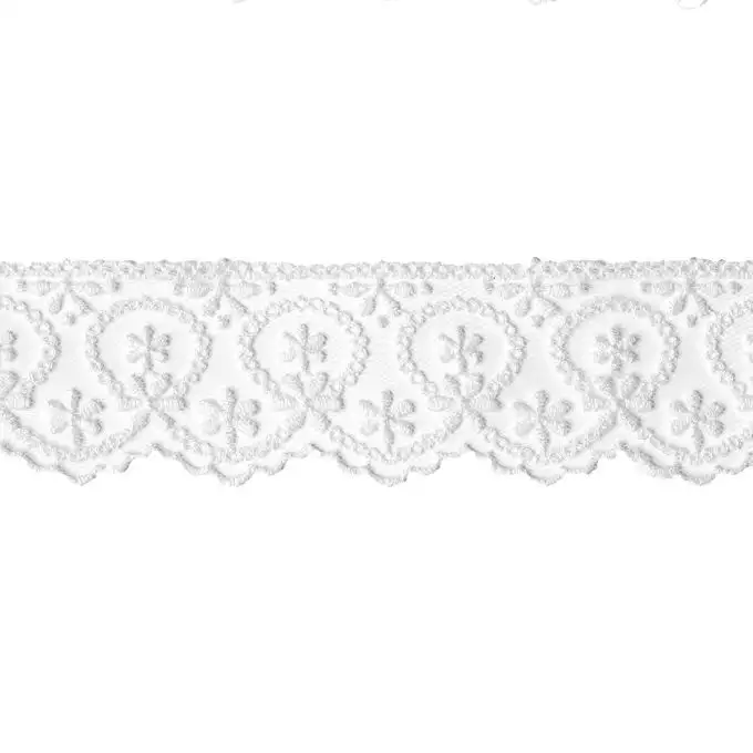 Nastro pizzo fiori 45 mm bianco