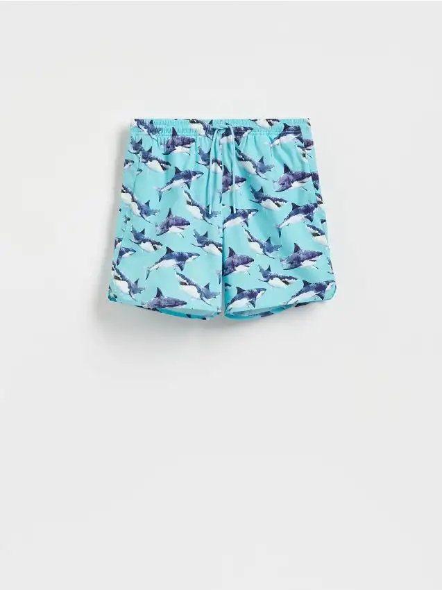 Pantaloncini da spiaggia con fantasia Colore verde pallido