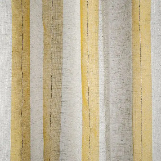 Tessuto velato a righe gialle Roussillon grande larghezza