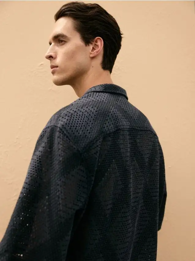 Camicia in pizzo a taglio comfort Colore nero