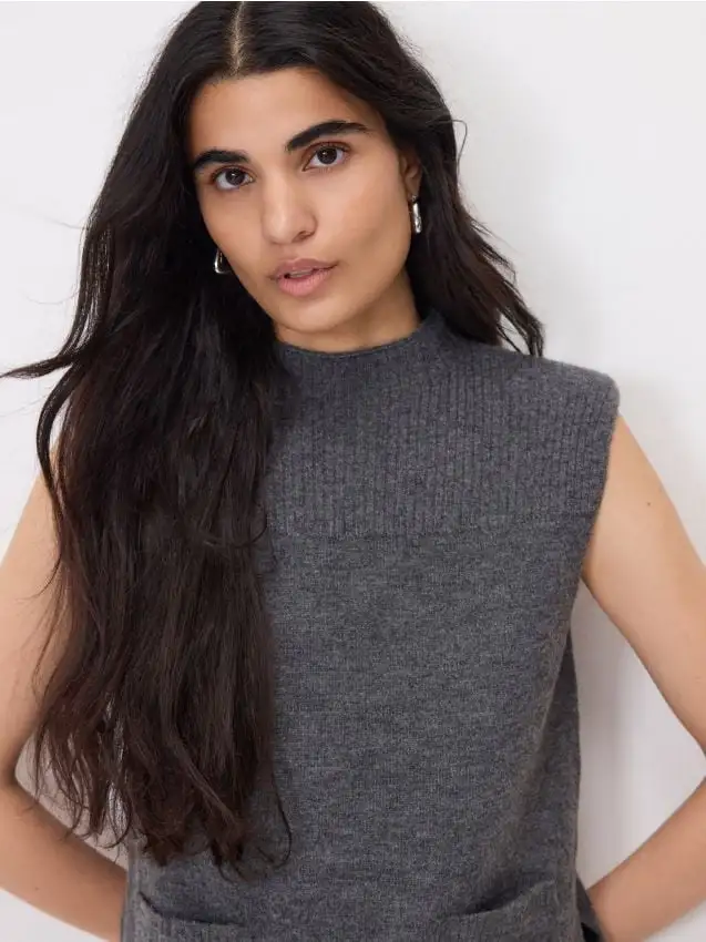 Gilet con tasche Colore grigio medio