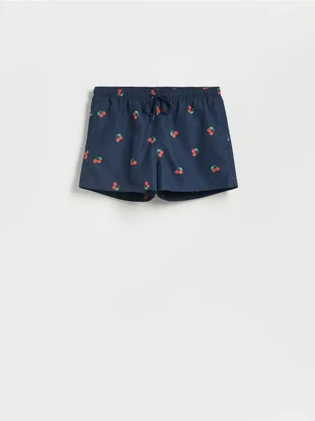 Pantaloncini da spiaggia con fantasia Colore blu scuro