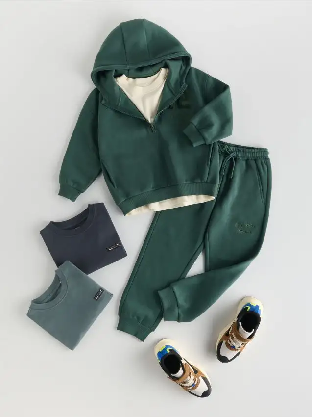 Completo in cotone Colore verde petrolio