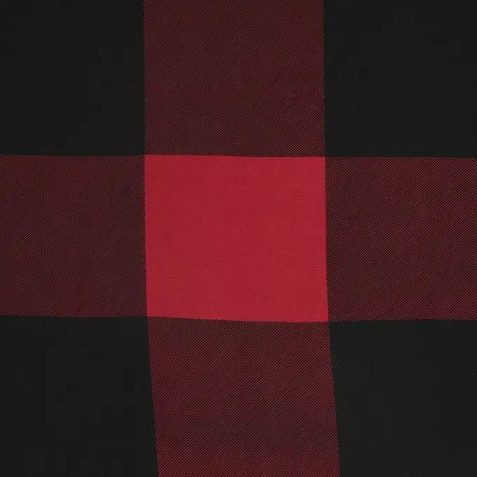 Tessuto viscosa grandi quadri bordeaux