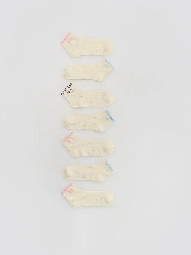 Confezione da 7 paia di calze Colore grano