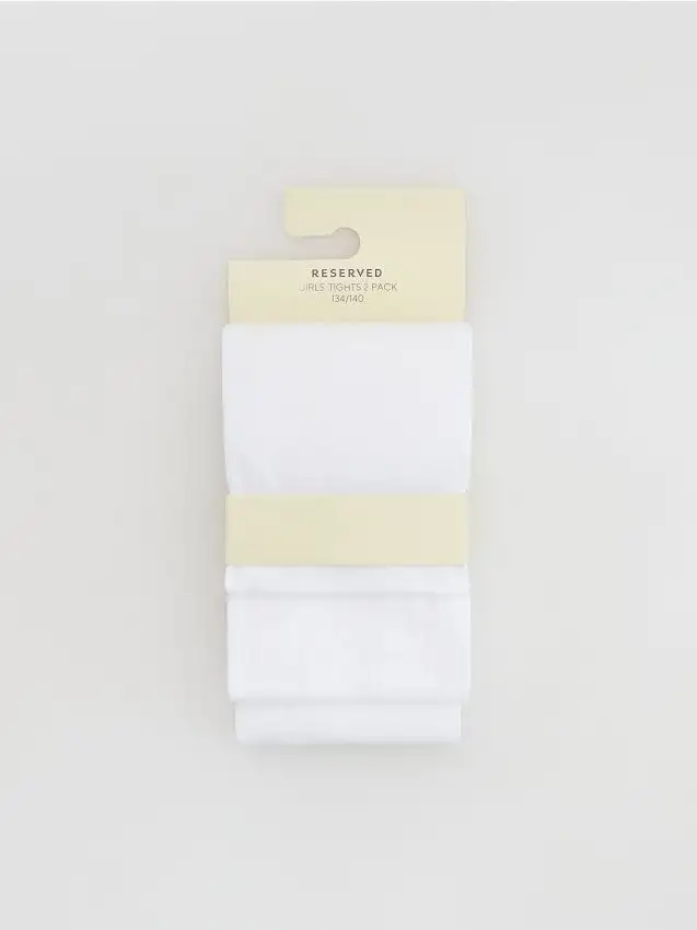 Confezione da 2 paia di collant in microfibra Colore bianco