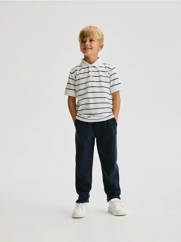 Pantaloni chino strutturati Colore blu scuro