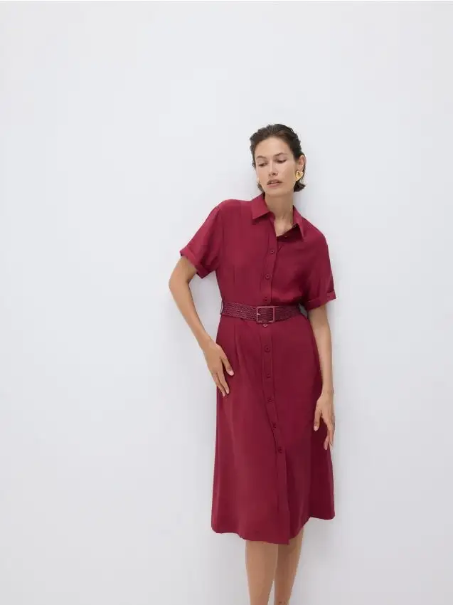 Abito in viscosa Circulose® Colore maroon