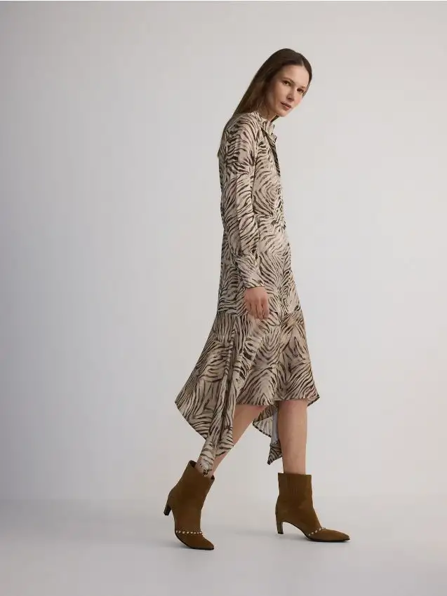 Midi abito chemisier in viscosa Colore multicolore