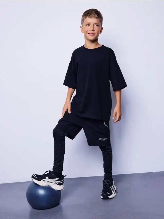 Leggings sportivi con pantaloncini Colore nero