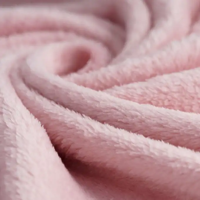 Tessuto doudou Cozy tinta unita rosa cipria